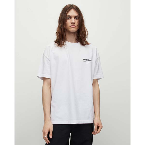 Allsaints Australia Mens Underground Oversized Crew T-Shirt White AU68-453